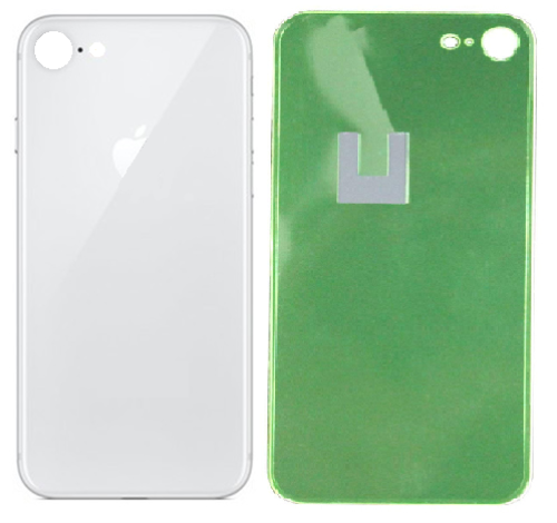 Τζαμάκι Πίσω Πλαισίου Big Hole iPhone 8 Άσπρο  OEM